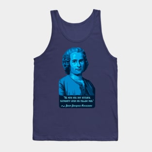 Teal Jean-Jacques Rousseau Portrait and Quote Tank Top